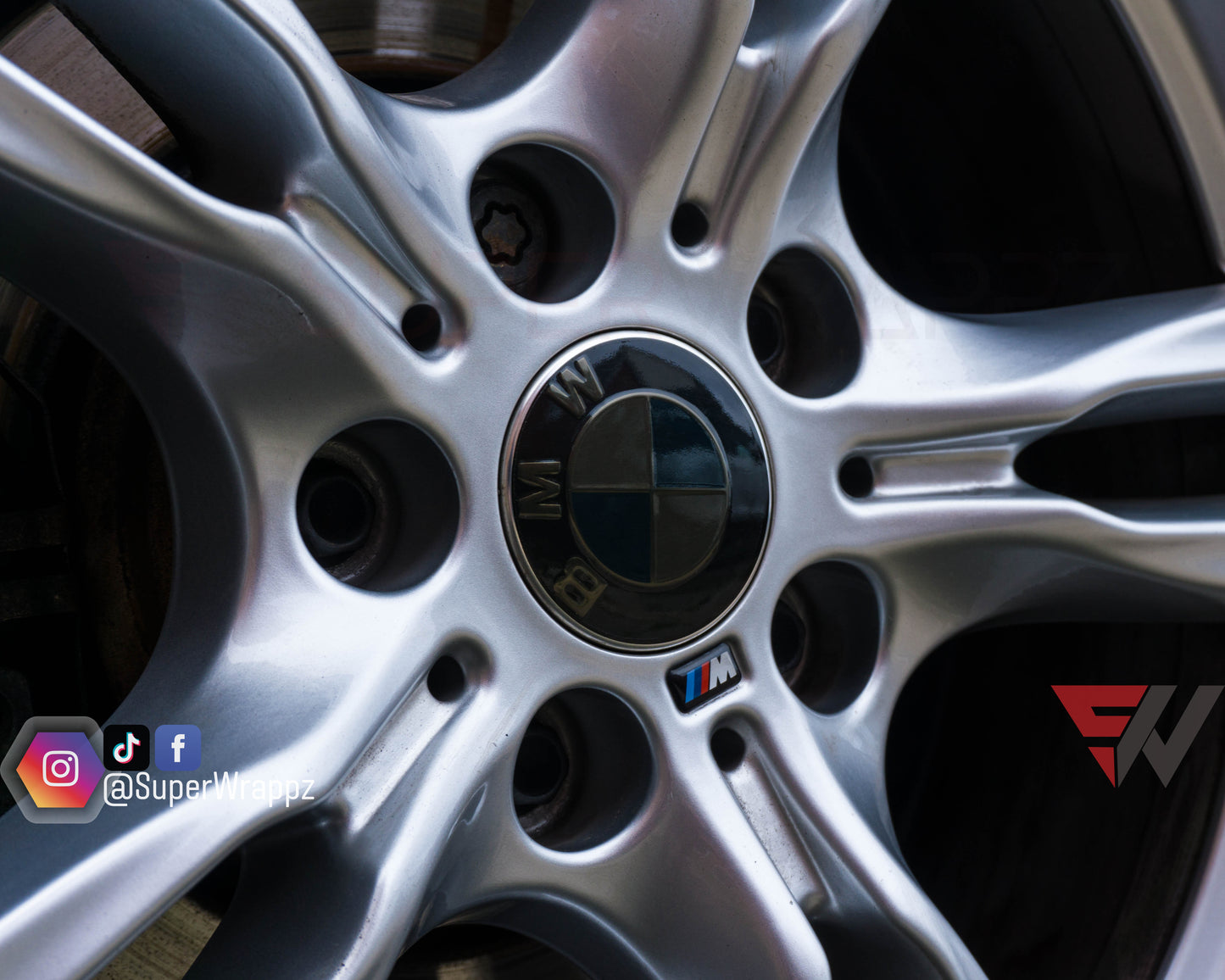 Dark Smoke BMW Badge Tint Overlay — 9-Piece | V1 Compatible | E/F Series | SuperWrappz