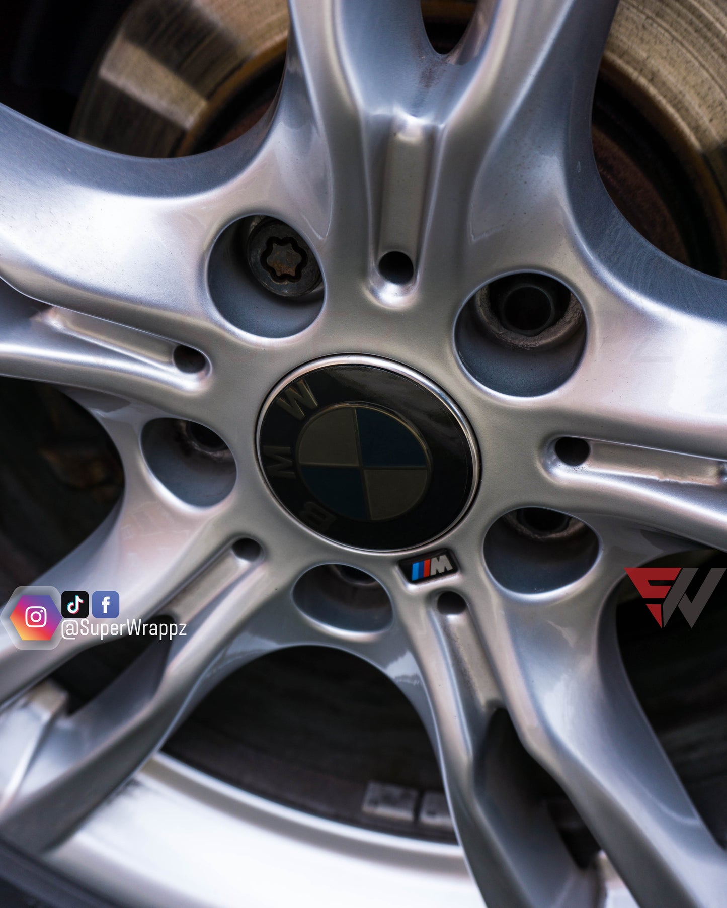 Dark Smoke BMW Badge Tint Overlay — 9-Piece | V1 Compatible | E/F Series | SuperWrappz