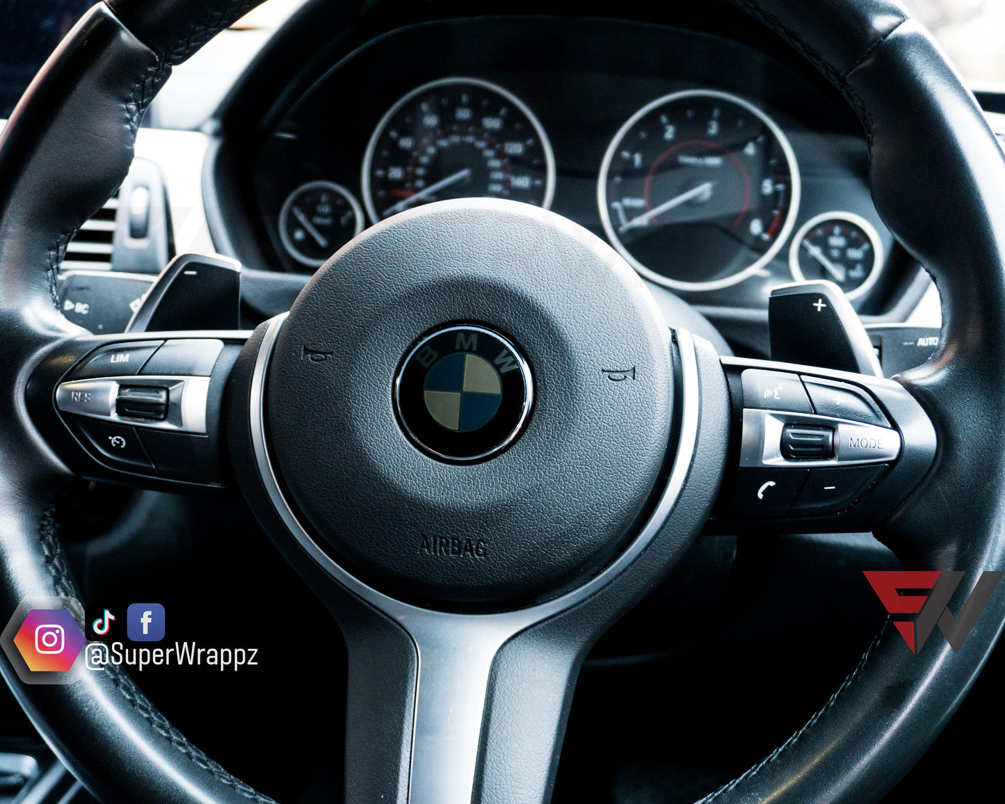 Dark Smoke BMW Badge Tint Overlay — 9-Piece | V1 Compatible | E/F Series | SuperWrappz