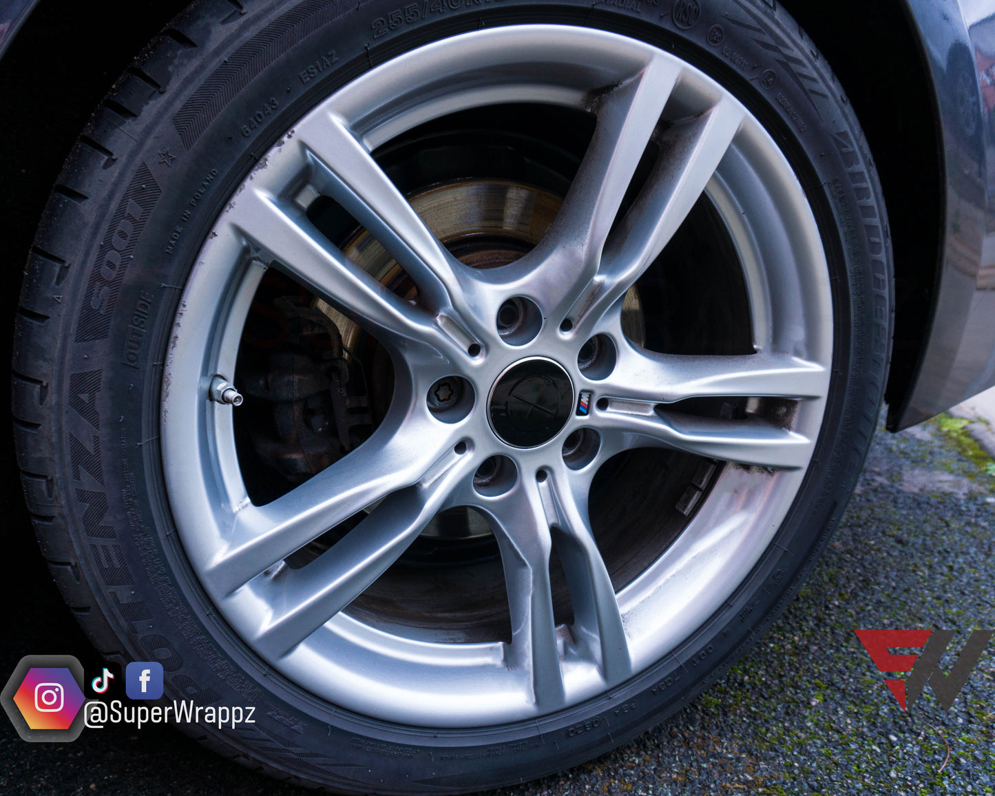 Black Gloss BMW Badge Tint Overlay — 9-Piece | V1 Compatible | E/F Series | SuperWrappz