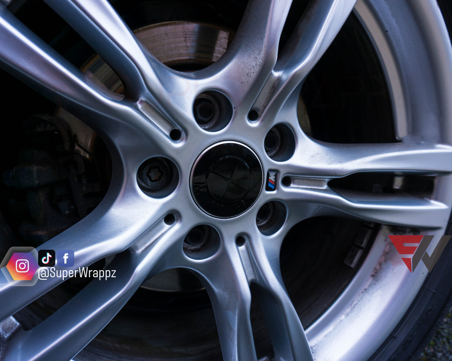 Black Gloss BMW Badge Tint Overlay — 9-Piece | V1 Compatible | E/F Series | SuperWrappz