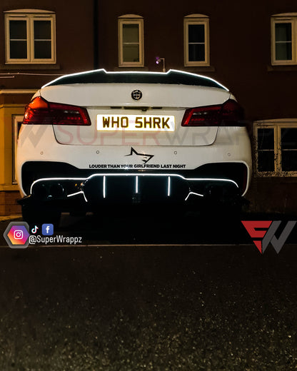 0.5cm white reflective pin stripes decal sticker wrap kit self adhesive wrap