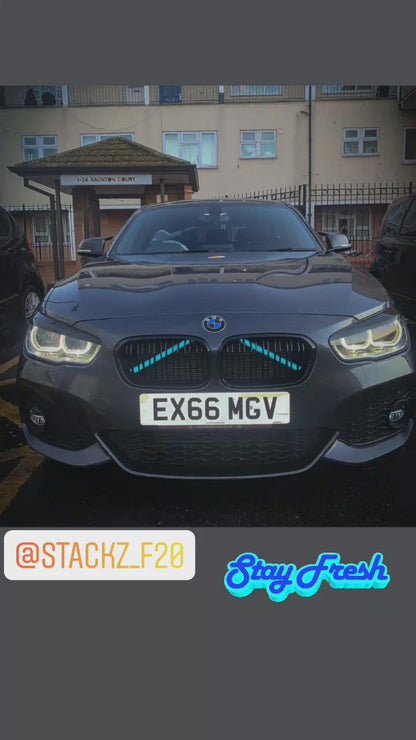 Blue Reflective V-Brace & Crash Bar Overlay — Compatible with BMW | SuperWrappz