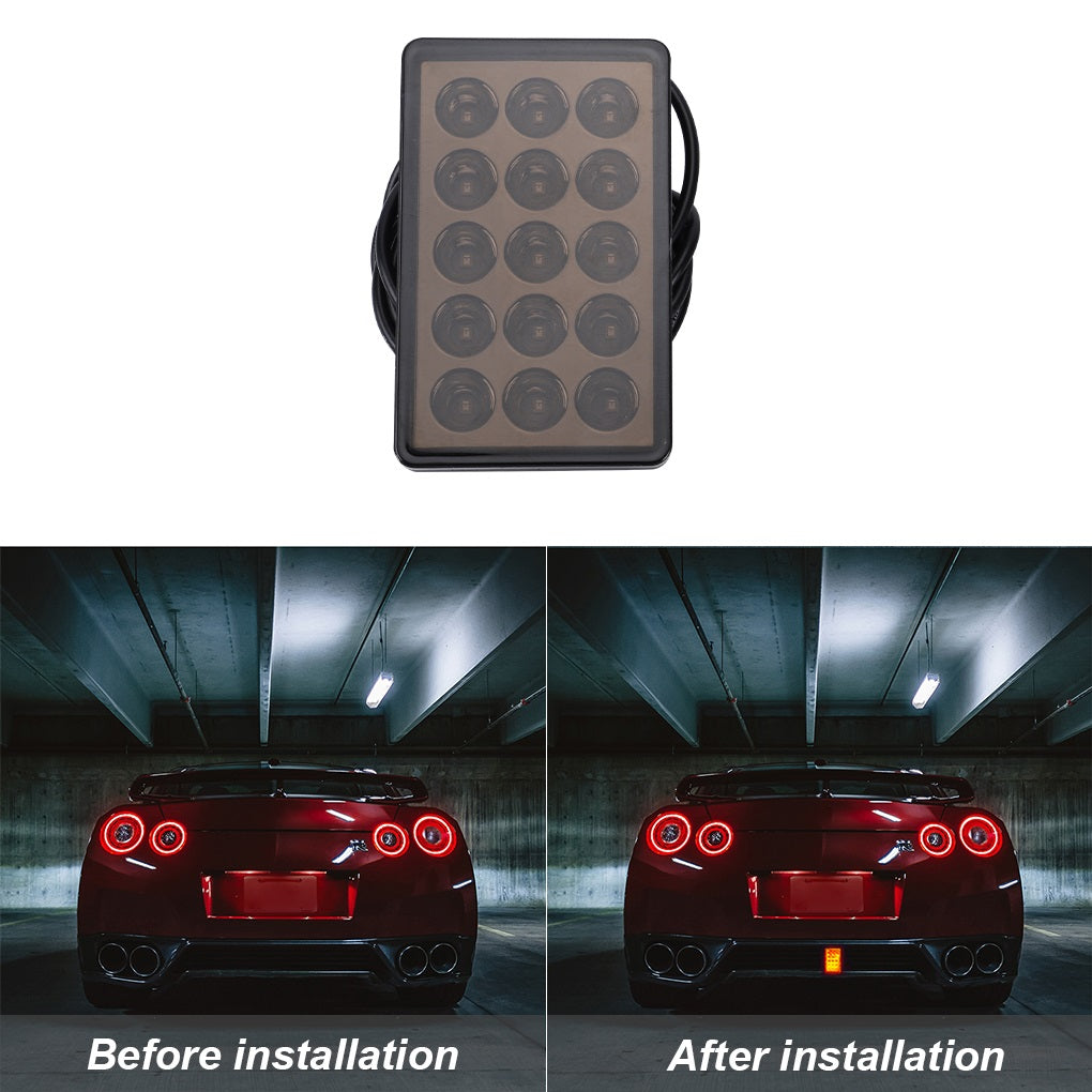 f1 style drl red 15 led rear tail stop fog brake light safety for bmw audi mercedes