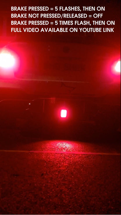 F1-style red 15-LED rear fog and brake light, universal car fitment, by SuperWrappz