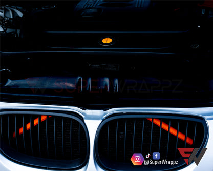 Full Orange Fluorescent V1 BMW Badge Overlay — Compatible with E/F Series | SuperWrappz