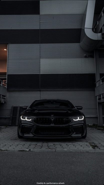 Black Gloss BMW Badge Tint Overlay — 9-Piece | V1 Compatible | E/F Series | SuperWrappz