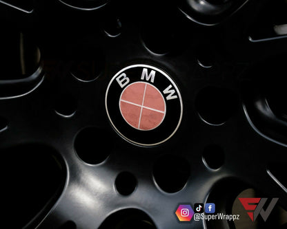 Chrome Rose Gold V1 BMW Badge Overlay — Compatible with E/F Series | SuperWrappz