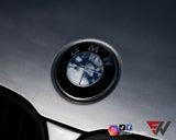 CHROME SILVER MIRROR Badge Emblem Overlay FOR BMW Sticker VINYL 4 QUADRANTS COVERED FITS YOUR BMW'S HOOD TRUNK RIMS STEERING WHEEL