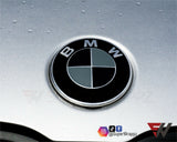 Black & Dark Grey MATTE Badge Emblem Overlay FOR BMW Sticker Vinyl 2 Quadrants covered in each colour FITS YOUR BMW'S Hood Trunk Rims Steering Wheel