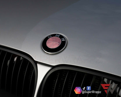 Chrome Rose Gold V1 BMW Badge Overlay — Compatible with E/F Series | SuperWrappz