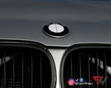 HALF WHITE GLOSS Badge Emblem Overlay FOR BMW Sticker VINYL 2 QUADRANTS COVERED FITS YOUR BMW'S HOOD TRUNK RIMS STEERING WHEEL