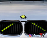 FULL GREEN FLUORESCENT Badge Emblem Overlay FOR BMW Sticker VINYL 4 QUADRANTS COVERED FITS YOUR BMW'S HOOD TRUNK RIMS STEERING WHEEL