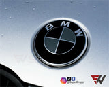 Black & Dark Grey MATTE Badge Emblem Overlay FOR BMW Sticker Vinyl 2 Quadrants covered in each colour FITS YOUR BMW'S Hood Trunk Rims Steering Wheel