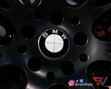 FULL WHITE GLOSS Badge Emblem Overlay FOR BMW Sticker VINYL 4 QUADRANTS COVERED FITS YOUR BMW'S HOOD TRUNK RIMS STEERING WHEEL