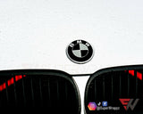 Black & Grey Gloss Badge Emblem Overlay FOR BMW Sticker Vinyl 2 Quadrants covered in each colour FITS YOUR BMW'S Hood Trunk Rims Steering Wheel