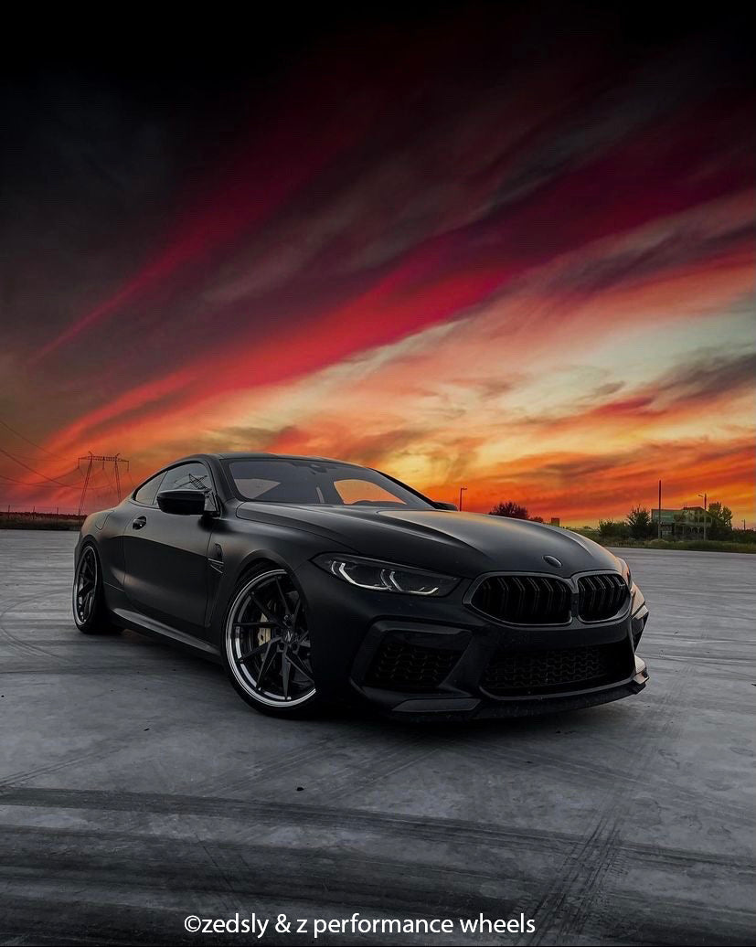 Black Gloss BMW Badge Tint Overlay — 9-Piece | V1 Compatible | E/F Series | SuperWrappz